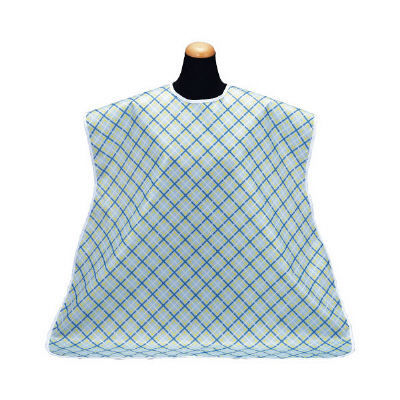 松本ナース産業 食事用エプロン 介護用  チェックサックス 2500 1箱(6枚入) 24-2544-00-05（直送品）