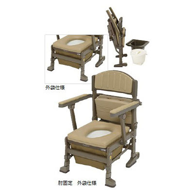 ウチヱ ポータブルトイレ たため~る 肘固定 外袋仕様 8053 1台 24-4031-03（直送品）