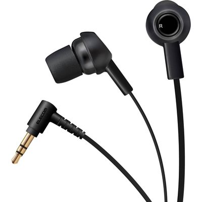 イヤホン ヘッドホン カナルタイプ 耳栓タイプ フラットケーブル ブラック EHP-C3520BK エレコム 1個（直送品）