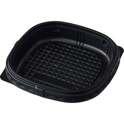 ケーピープラテック KMスクエア150 中皿(1) 黒 600枚(50×12) 54686 1ケース(600枚入(50枚×12袋))（直送品）