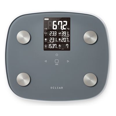エクリア体組成計 大画面 測定項目一覧表示 ８項目測定可能 グレー HCS-FS05GY エレコム 1個（直送品）
