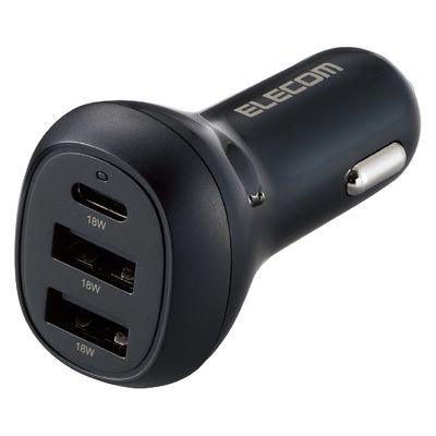シガーソケット カーチャージャー 36W 3ポート ブラック MPA-CCPD06BK  エレコム 1個（直送品）
