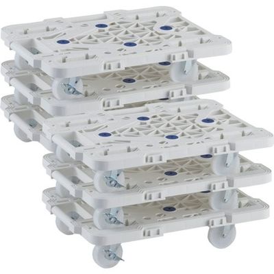 TRUSCO まとめ買い 樹脂製平台車 連結式ルートバン MPKー500NJSーW 6台セット MPK-500NJS-W-M6（直送品）