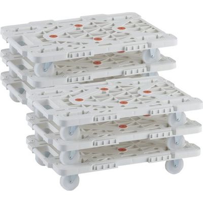 TRUSCO まとめ買い 樹脂製平台車 連結式ルートバン MPKー600NーW 6台セット MPK-600N-W-M6 1セット(6台)（直送品）