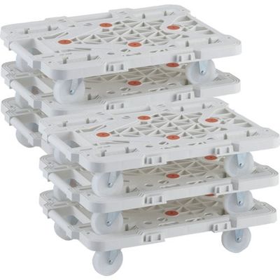 TRUSCO まとめ買い 樹脂製平台車 連結式ルートバン MPKー500NーW 6台セット MPK-500N-W-M6 1セット(6台)（直送品）