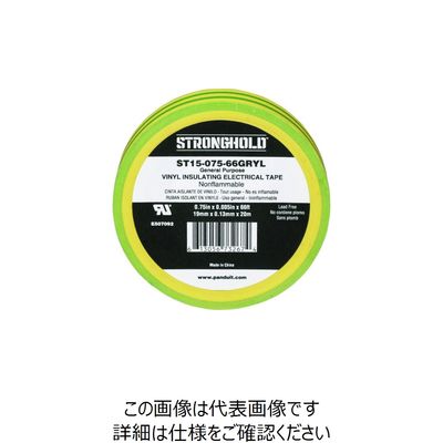 ストロングホールド StrongHoldビニールテープ 一般用途用 イエロー/グリーン 幅19.1mm 長さ20m ST15ー075ー66G（直送品）