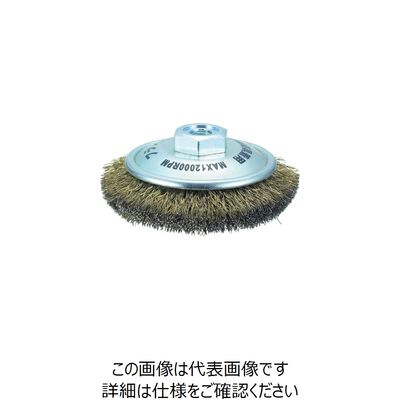 西丘ブラシ製作所 西丘 ベベルブラシ φ85x10ネジ カール付 真鍮メッキ鋼線 6111 1個 852-9727（直送品）