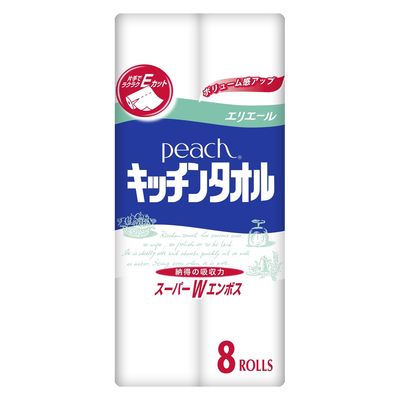 大王製紙 ピーチキッチンタオル 4904040016464 1パック(8ロール)（直送品）