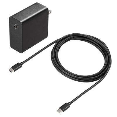 サンワサプライ USB PD対応AC充電器(PD65W・Type-Cケーブル付き) ACA-PD91BK 1個（直送品）
