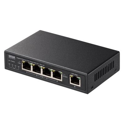 サンワサプライ ギガビット対応PoEスイッチングハブ(5ポート) LAN-GIGAPOE52 1個（直送品）