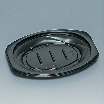 福助工業 惣菜容器 FKプレート24-18H 黒 600枚(50×12) 0558052 1ケース(600枚入(50枚×12袋))（直送品）