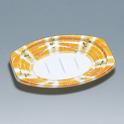 惣菜容器 FKプレート24-18H ガーデンオレンジ 600枚(50×12) 0558176 1ケース(600枚入(50枚×12袋))（直送品）