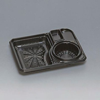 福助工業 弁当容器 ざる820本体 黒 600枚(50×12) 0577162 1ケース(600枚入(50枚×12袋))（直送品）