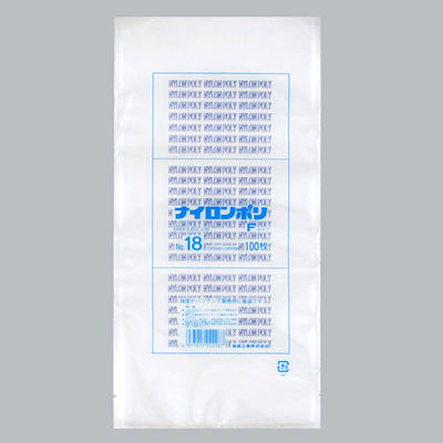 ナイロンポリ Fタイプ No.18(15-30) 2400枚(100×24) 0707376 1ケース(2400枚入(100枚×24袋))（直送品）