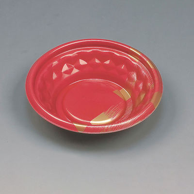 福助工業 どんぶり容器 福丸丼 180H 赤木目GL 本体 600枚(50×12) 0722790 1ケース(600枚入(50枚×12袋))（直送品）