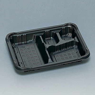 福助工業 弁当容器 憩い RP-2-1H 黒 E 本体 600枚(50×12) 0740713 1ケース(600枚入(50枚×12袋))（直送品）
