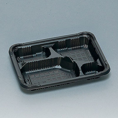 福助工業 弁当容器 憩い RP-2-2H 黒 E 本体 600枚(50×12) 0740721 1ケース(600枚入(50枚×12袋))（直送品）