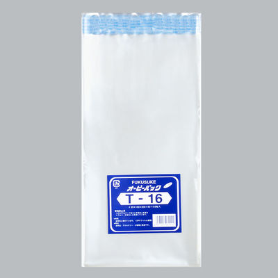 福助工業 OPP袋 オーピーパック テープ付 T-16 1ケース(100枚×10袋) 0841110（直送品）