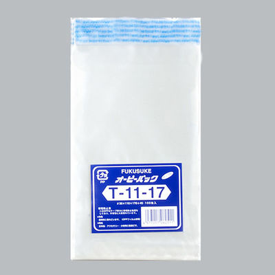 福助工業 OPP袋 オーピーパック テープ付 T-11-17 1ケース(100枚×10袋) 0842095（直送品）