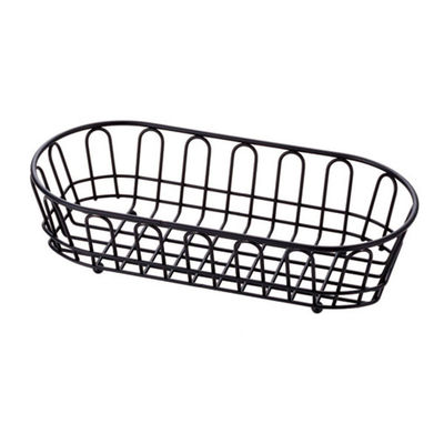 トーダイ 洋食卓上用品 18-8 カトラリーワイヤーバスケット ブラック 小判大型 1個 21706011（直送品）