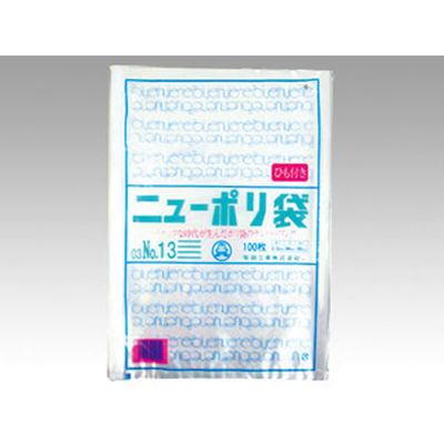 ポリ袋 ニューポリ袋 003 No.13 ひも付 100枚 3000枚(100×30) 386642（直送品）