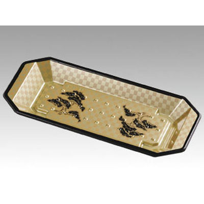 福助工業 寿司容器　和皿 6H 市松黒　800枚(50×16) 547492（直送品）