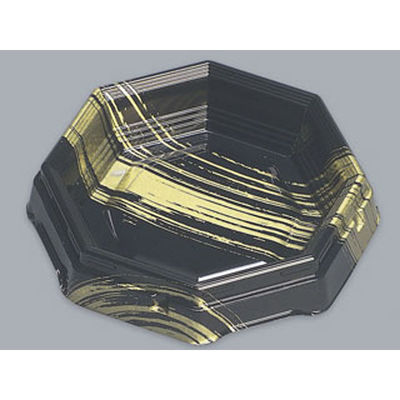 福助工業 寿司容器 折膳 180H 黒金彩 450枚(25×18) 548758 1ケース(450枚入(25枚×18袋))（直送品）