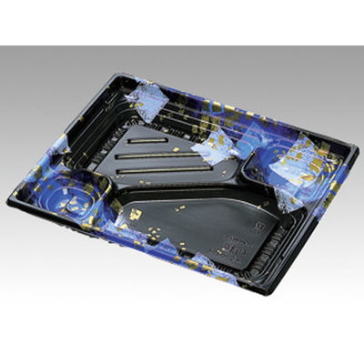 福助工業 弁当容器 巧膳 23-20-2H 華やぎ 青 600枚(50×12) 558362 1ケース(600枚入(50枚×12袋))（直送品）