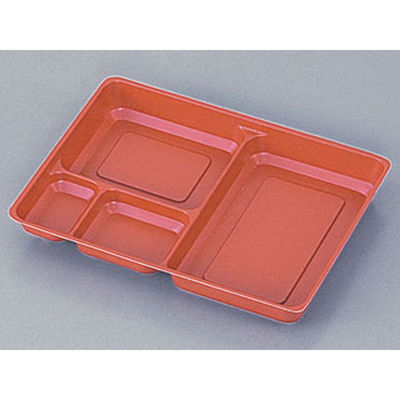 福助工業 弁当容器 MU(3点式) M-251 中仕切 赤 400枚(50×8) 571784 1ケース(400枚入(50枚×8袋))（直送品）