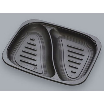 福助工業 弁当容器 フルレンジTR-157-4H黒 450枚(50×9) 582883 1ケース(450枚入(50枚×9袋))（直送品）