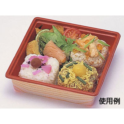 福助工業 寿司容器 富久折 D-60 木目 1200枚(50×24) 593966 1ケース(1200枚入(50枚×24袋))（直送品）