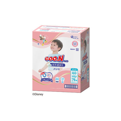 大王製紙 グ~ンプラス肌快適設計 BIGサイズ 4902011842715 1セット(38枚×2パックセ（直送品）