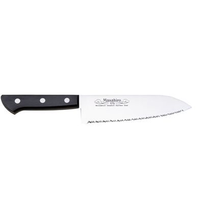 マサヒロ 正広 MV黒合板柄 波刃三徳 #14039（直送品） - アスクル
