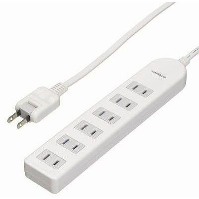 ブレーカー付きテーブルタップ 6個口 2m Y02BS602WH ヤザワ