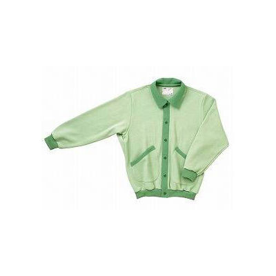 大阪エンゼル スクエアニット室内着（えり付き前開き） グリーン M 5101 【介護用衣類】ウェルファンカタログ 886151（直送品）