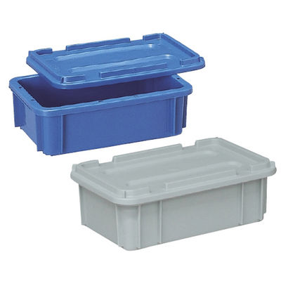 ポリコンテナー（蓋付） ブルー 10-3245-0201 1セット（5個入） 矢崎化工（直送品）