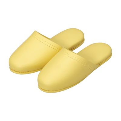 オーミケンシ レザー調スリッパ(子供用/イエロー) 23-5561-02 1セット(5足入)（直送品）