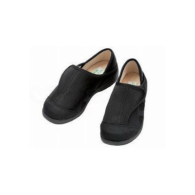 神戸生絲 「あし笑顔」かかとが踏めるルームシューズ ブラック S KT-1 ウェルファンカタログ ウェルファンコード：921281（直送品）