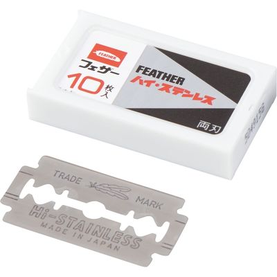 フェザー ハイ・ステンレス両刃 24-5422-00 1セット（10枚入×24個） フェザー安全剃刀　　マツヨシカタログ（直送品）
