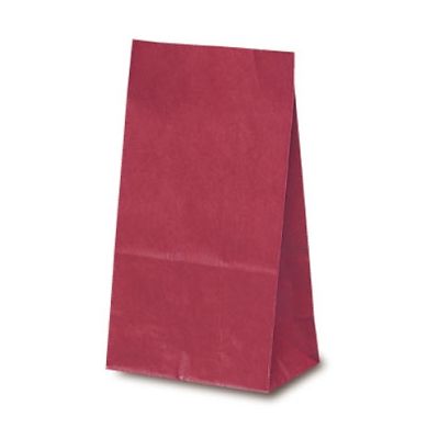 ベルベ 雑貨 食品 紙袋 角底袋 カラー（赤） 4号 2813 1包：1000枚（100×10）（直送品）