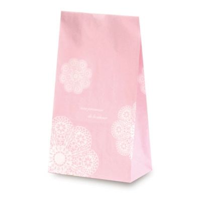 ベルベ 雑貨 食品 紙袋 角底袋 レースィ（ピンク） 4号 3504 1包：1000枚（100×10）（直送品）