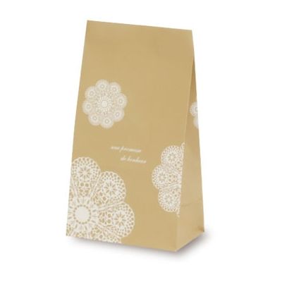 ベルベ 雑貨 食品 紙袋 角底袋 レースィ（白） 4号 3604 1包：1000枚（100×10）（直送品）
