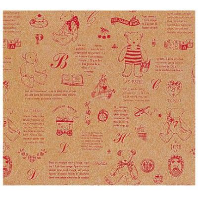 ベルベ ラッピング 包装紙 ベアコレクション（レッド） 856 1包：500枚（100×5）（直送品）