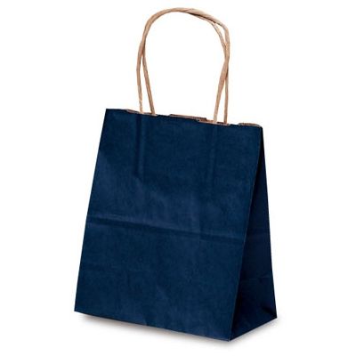 ベルベ 紙袋 自動紐手提袋 T-1 カラー（紺） 1116 1包：200枚（25×8）（直送品）