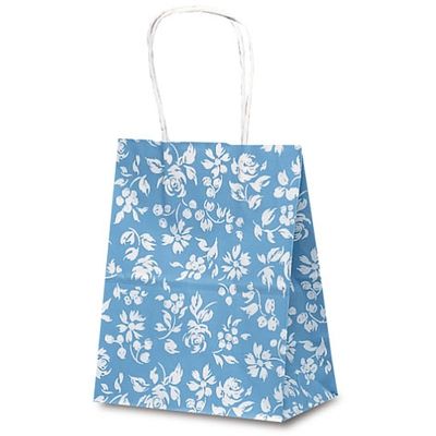 ベルベ 紙袋 自動紐手提袋 T-2 カレン（ブルー） 1222 1包：200枚（25×8）（直送品）