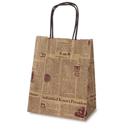 ベルベ 紙袋 自動紐手提袋 T-2 リブル（ブラウン） 1243 1包：200枚（25×8）（直送品）