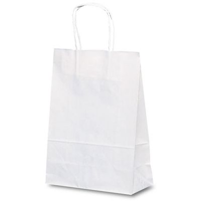 ベルベ 紙袋 自動紐手提袋 T-3 白無地 1317 1包：200枚（25×8）（直送品）