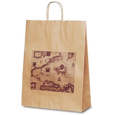 ベルベ 紙袋 自動紐手提袋 T-12 マップ 1428 1包：200枚（50×4）（直送品）