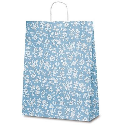 ベルベ 紙袋 自動紐手提袋 T-12 カレン（ブルー） 1442 1包：200枚（50×4）（直送品）