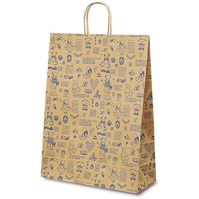 ベルベ 紙袋 1451自動紐手提袋 T-12 ベアコレクションブルー 1451 1包：200枚（50×4）（直送品）